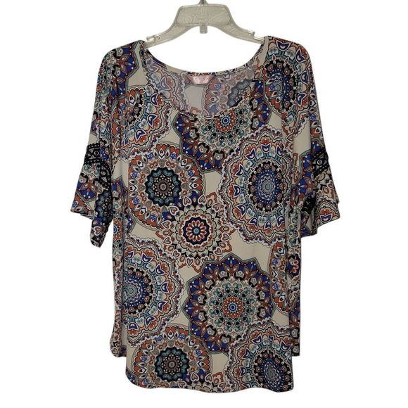 Amana Blue and Red  Blouse Sizes 3x - Picture 4 of 4